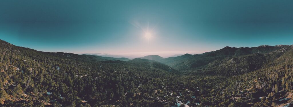 Panoramic view of Idyllwild in the San Jacinto Wilderness