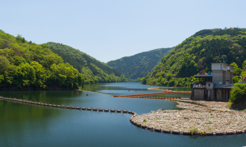 River with waste collecting system