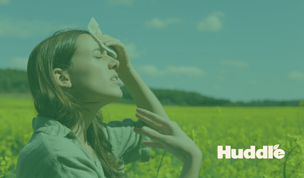 Stressed woman suffering heat