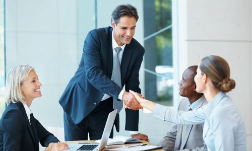 Business people shaking hands